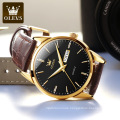 OLEVS Top Marke Luxus Männer Klassische Quarz Wasserdichte Uhr Lederband Kalender Casual Business Fashion Mann Uhr Reloj Mujer